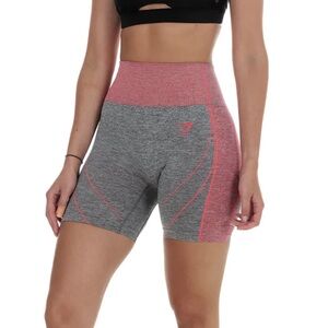 GYMSHARK Hyper amplify seamless shorts grey orange activewear workout running S